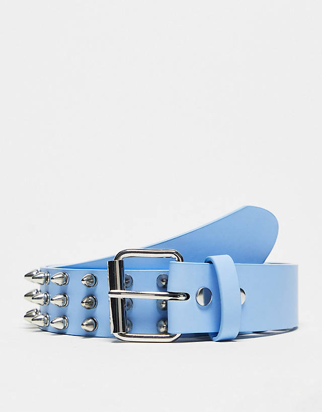 Collusion - unisex studded belt in blue