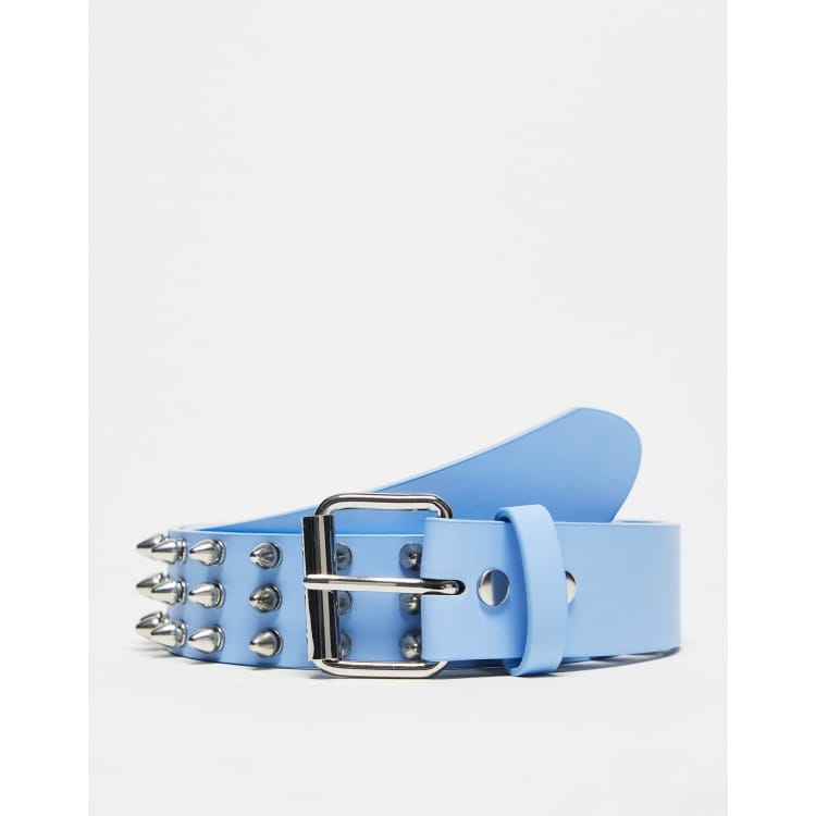 COLLUSION Unisex studded belt in blue | ASOS