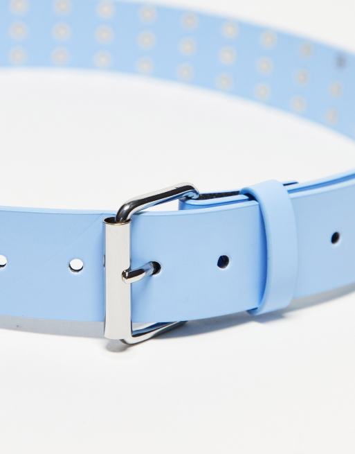 COLLUSION Unisex studded belt in blue | ASOS