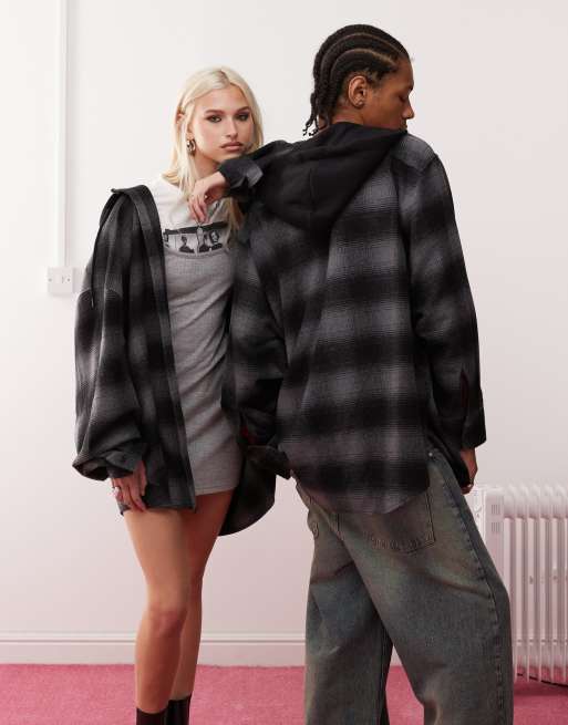 Hemd Flannel Jacket Mit Kapuze Kapuze Karo Hemdjacke Karo Hemd