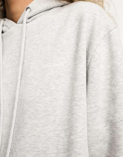 COLLUSION Unisex - Sweat à capuche à logo - Gris chiné, 2 de 4