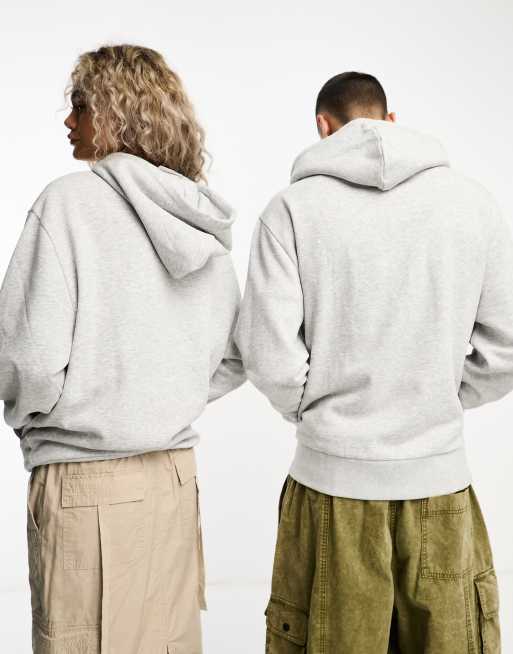 COLLUSION Unisex - Sweat à capuche à logo - Gris chiné, 3 de 4