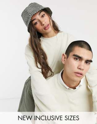 COLLUSION Unisex sweatshirt in ecru-White