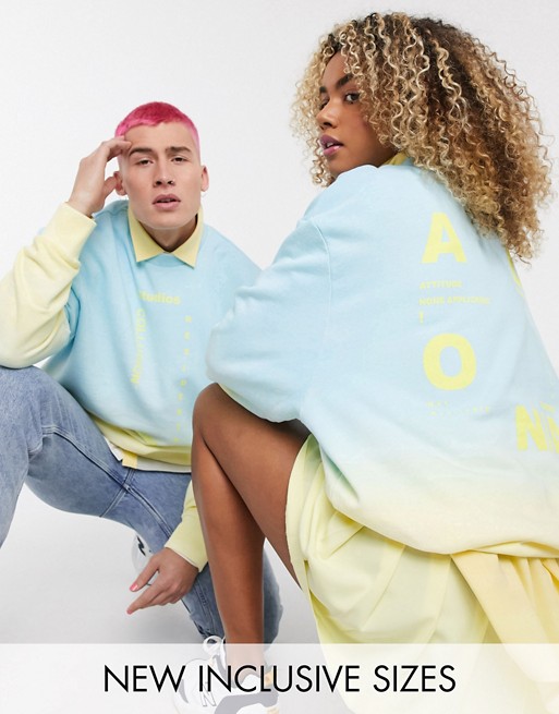 COLLUSION Unisex sweatshirt in ombre with print