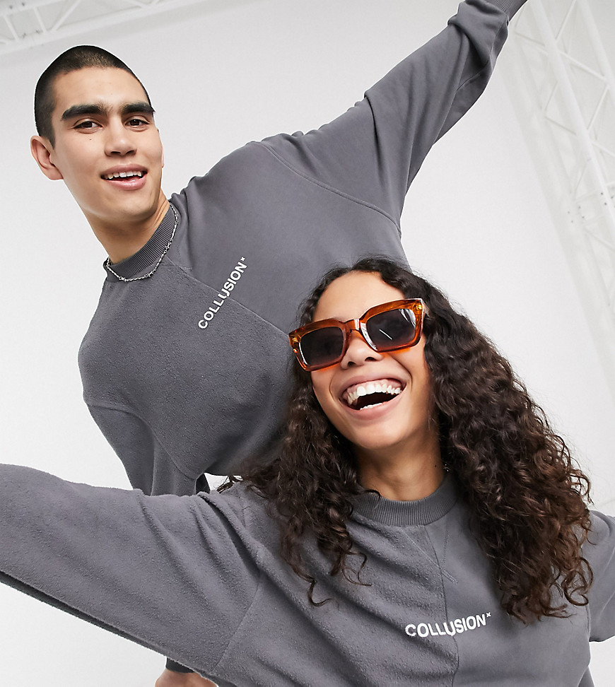 COLLUSION - Unisex - Sweatshirt met paneel-Grijs
