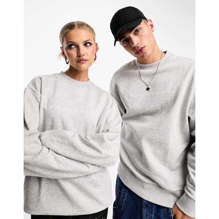 COLLUSION Unisex sweatshirt with logo in gray heather ASOS