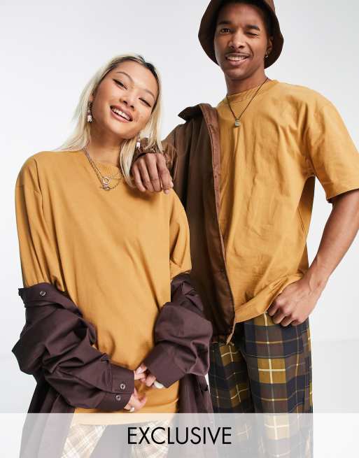 COLLUSION Unisex - T-shirt color cuoio