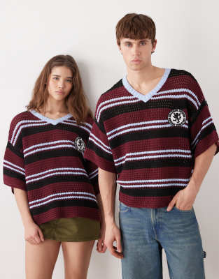 COLLUSION Unisex - T-shirt de football en maille - Rouge