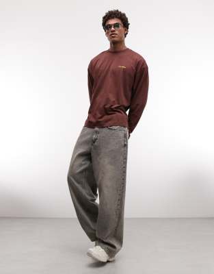 Collusion Unisex T-shirt In Brown