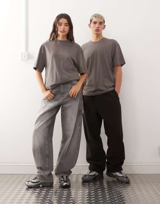 COLLUSION Unisex t-shirt in charcoal, 2 of 4