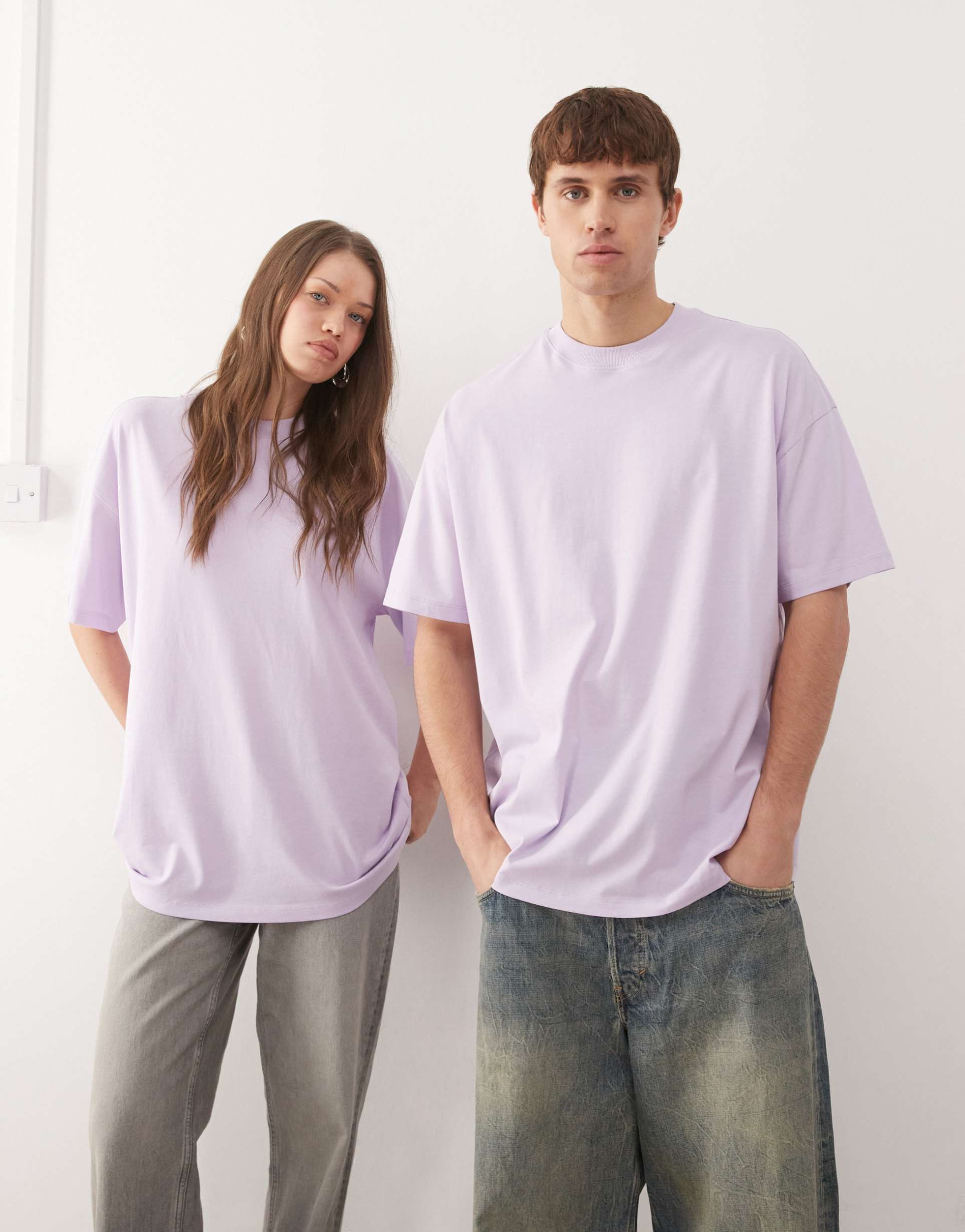 collusion unisex t-shirt in purple