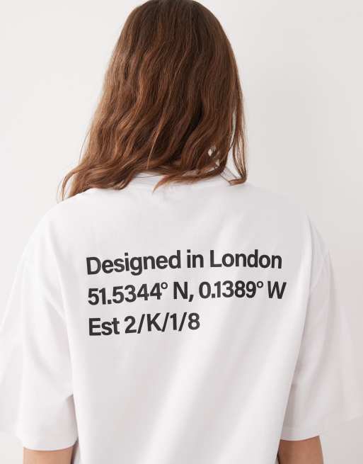COLLUSION Unisex t-shirt in white with back graphic, 4 of 4