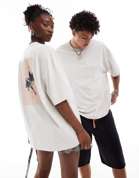 COLLUSION Unisex - T-shirt lavaggio salvia con stampa sul retro - view 1