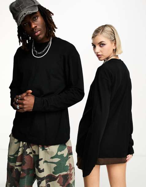 COLLUSION - Unisex T-shirt met lange mouwen in zwart - view 1