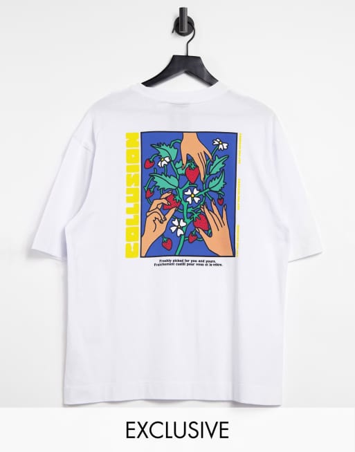 COLLUSION - Unisex - T-shirt met print in wit