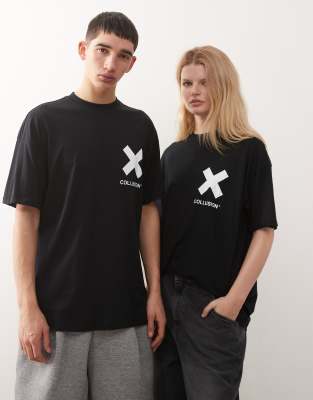 COLLUSION - Unisex - T-Shirt mit Logo in Schwarz