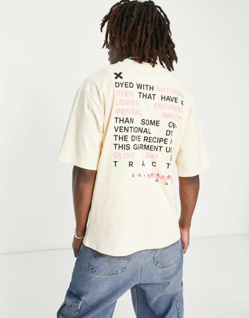 Collusion Unisex - T-shirt unisex con scritta stampata gialla - YELLOW