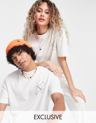 COLLUSION Unisex t-shirt with high build logo print in ecru co-ord - ASOS Price Checker