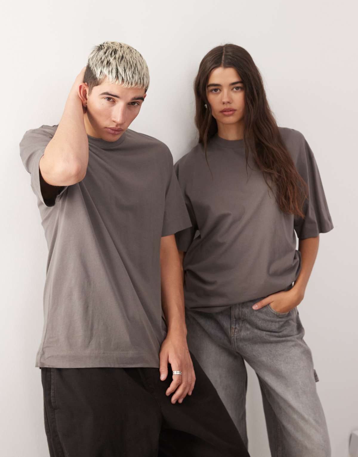 Collusion Unisex t-shirt with logo in charcoal