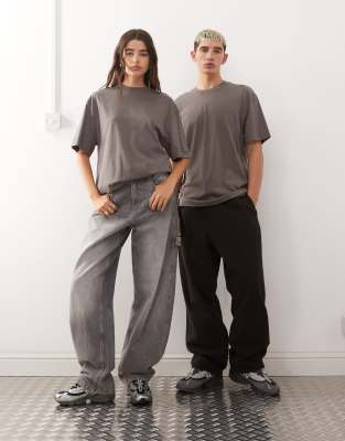 Collusion Unisex T-shirt With Logo In Gray