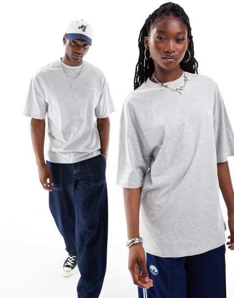 COLLUSION Unisex t-shirt with logo in grey marl - view 1
