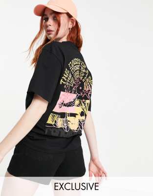 COLLUSION Unisex t-shirt with print in black