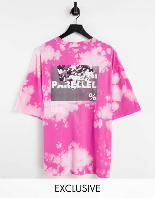 bleach pink shirt white