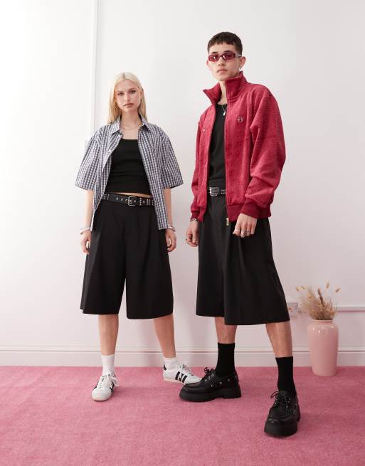 COLLUSION Unisex tailored jort in black, 4 of 4