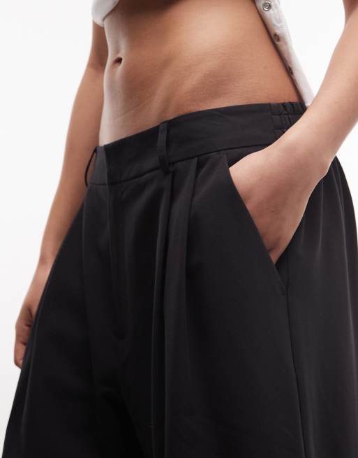 COLLUSION Unisex tailored jort in black, 3 of 4