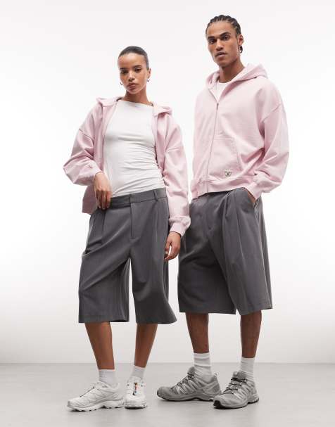 COLLUSION Unisex tailored jort in grey - view 1