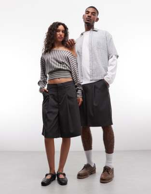 Collusion Unisex Tailored Jorts In Multi
