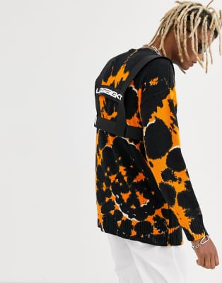 orange and black sweater