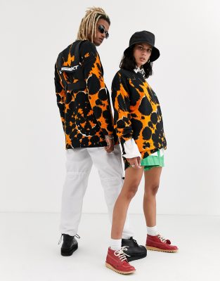 black and orange tie dye hoodie