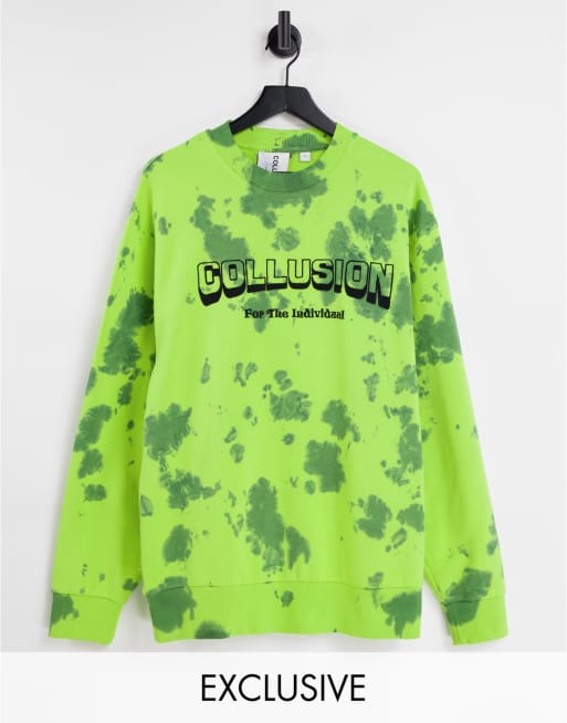 COLLUSION Unisex tie dye sweatshirt with embroidery ASOS