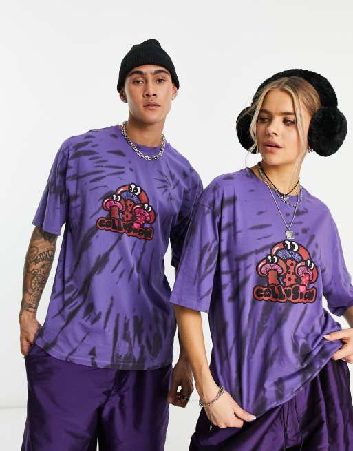 Purple Mushroom Tie Dye Shirt