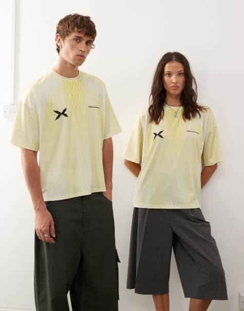 COLLUSION Unisex - Voetbaltop in lichtgeel - view 1