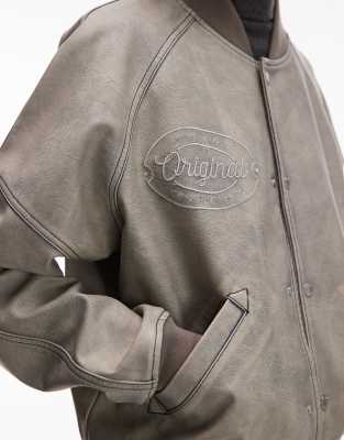 Collusion Unisex Motocross Biker Jacket With Badges-black In Gray