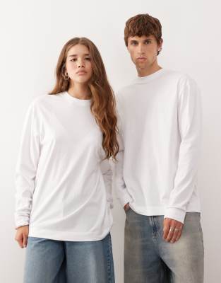 COLLUSION - Unisex - Weißes, langärmliges Shirt