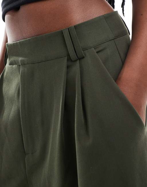 COLLUSION Unisex – Weit geschnittene Hose in Olivgrün, Kombiteil, 4 von 4