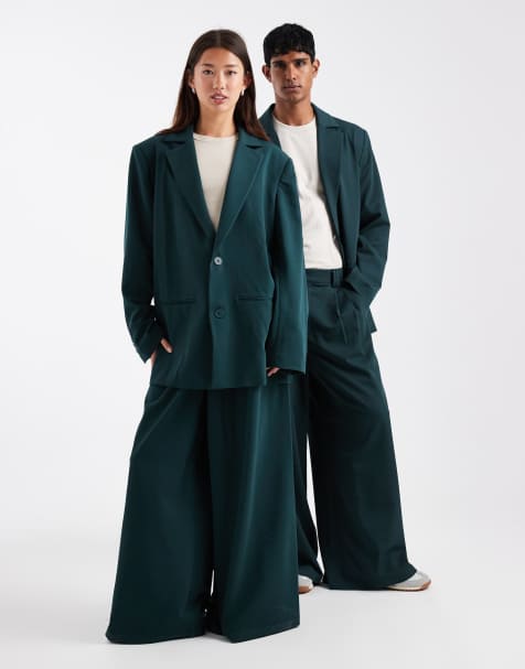 COLLUSION Unisex – Weit geschnittene Hose in Petrol, Kombiteil - view 1