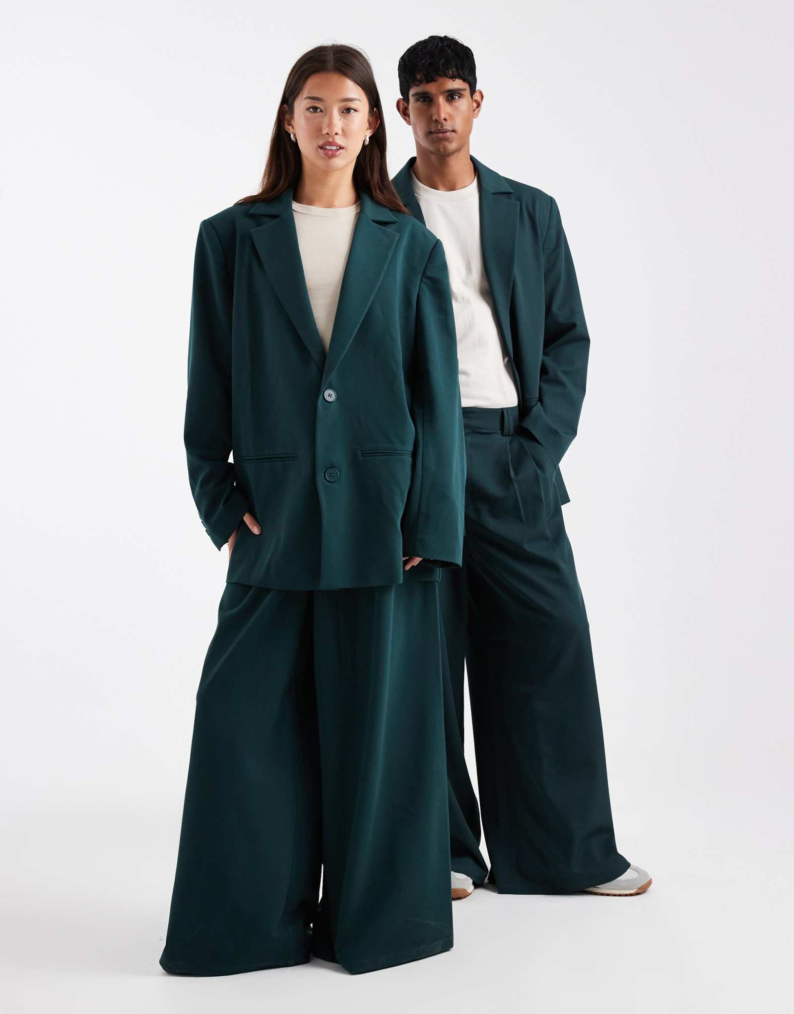 Широкие брюки унисекс COLLUSION бирюзового цвета - часть комплекта