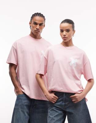 Collusion Unisex X Logo T-shirt In Pink