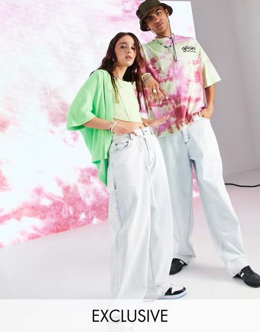 COLLUSION Unisex - x015 - Blå jeans i anti-fit