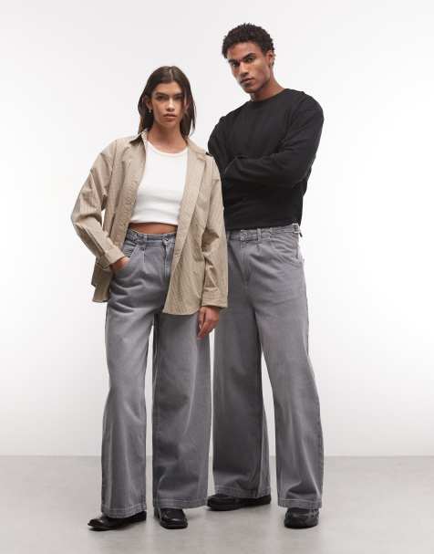 COLLUSION unisex XL baggy jeans i stenvask - view 1