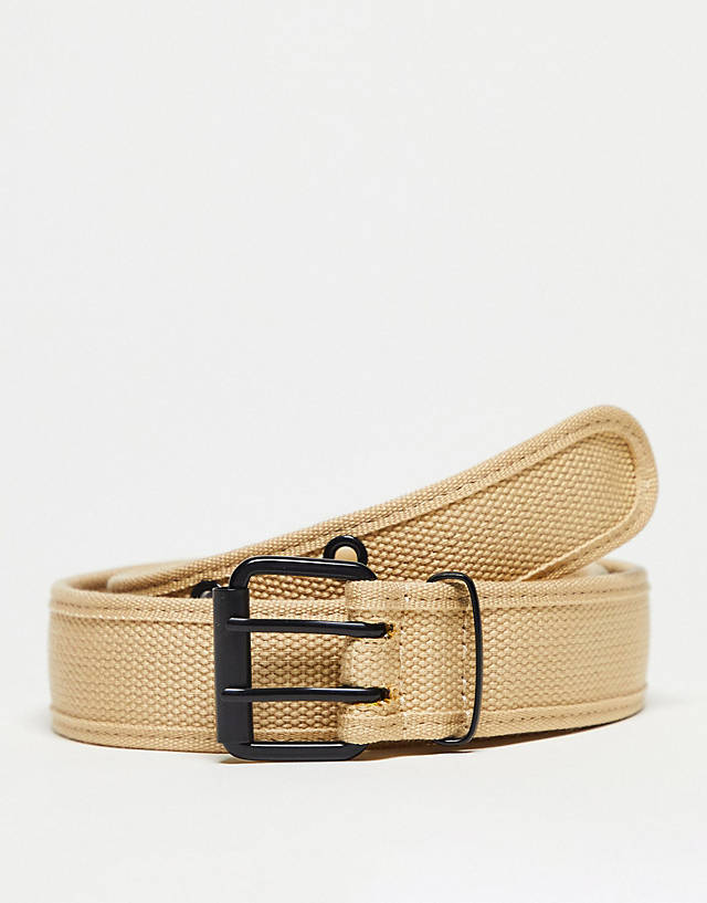 Collusion - unisex y2k canvas double hole belt in stone