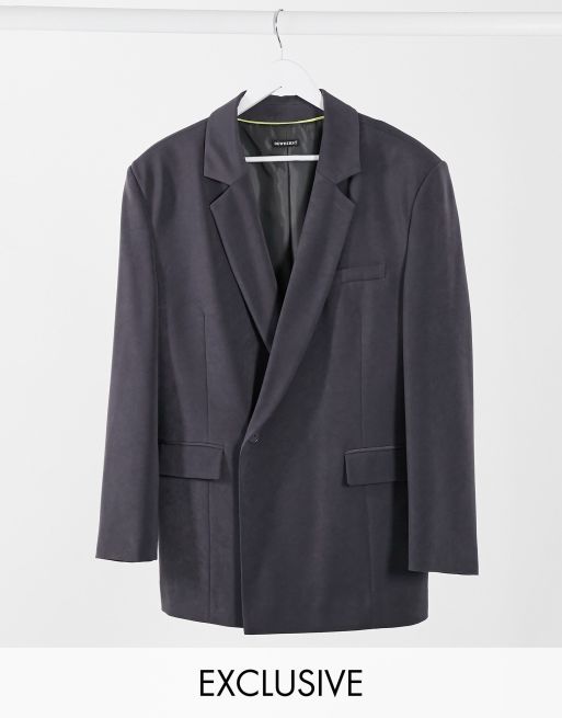 COLLUSION Unisex – Set mit zweireihigem Blazer und Hose mit Ballonbein in Anthrazit, 2 von 3