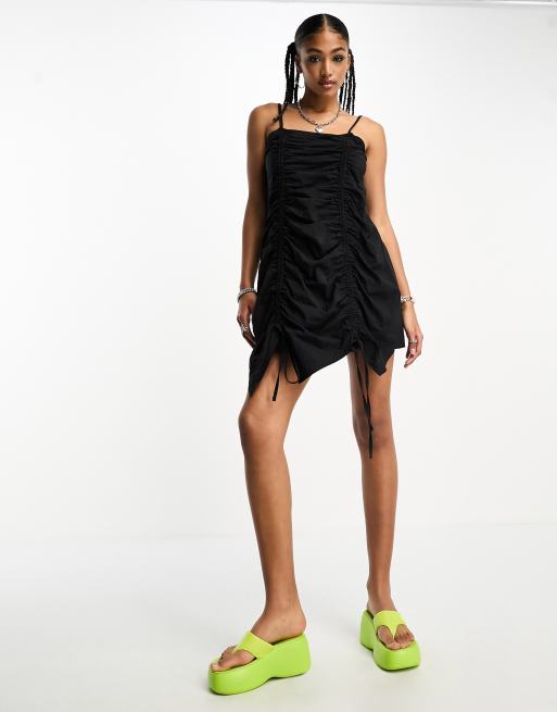 COLLUSION Utility Cami Mini Summer Dress in Black