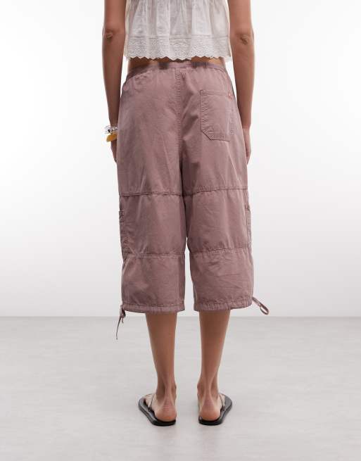 COLLUSION utility capris trouser in stone, 4 of 5