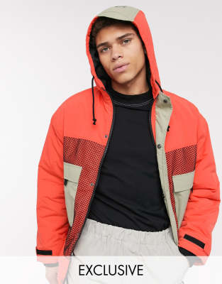 COLLUSION utility jacket in orange and stone | ASOS