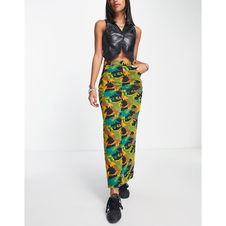 COLLUSION utility maxi skirt in camo print part of a set ASOS